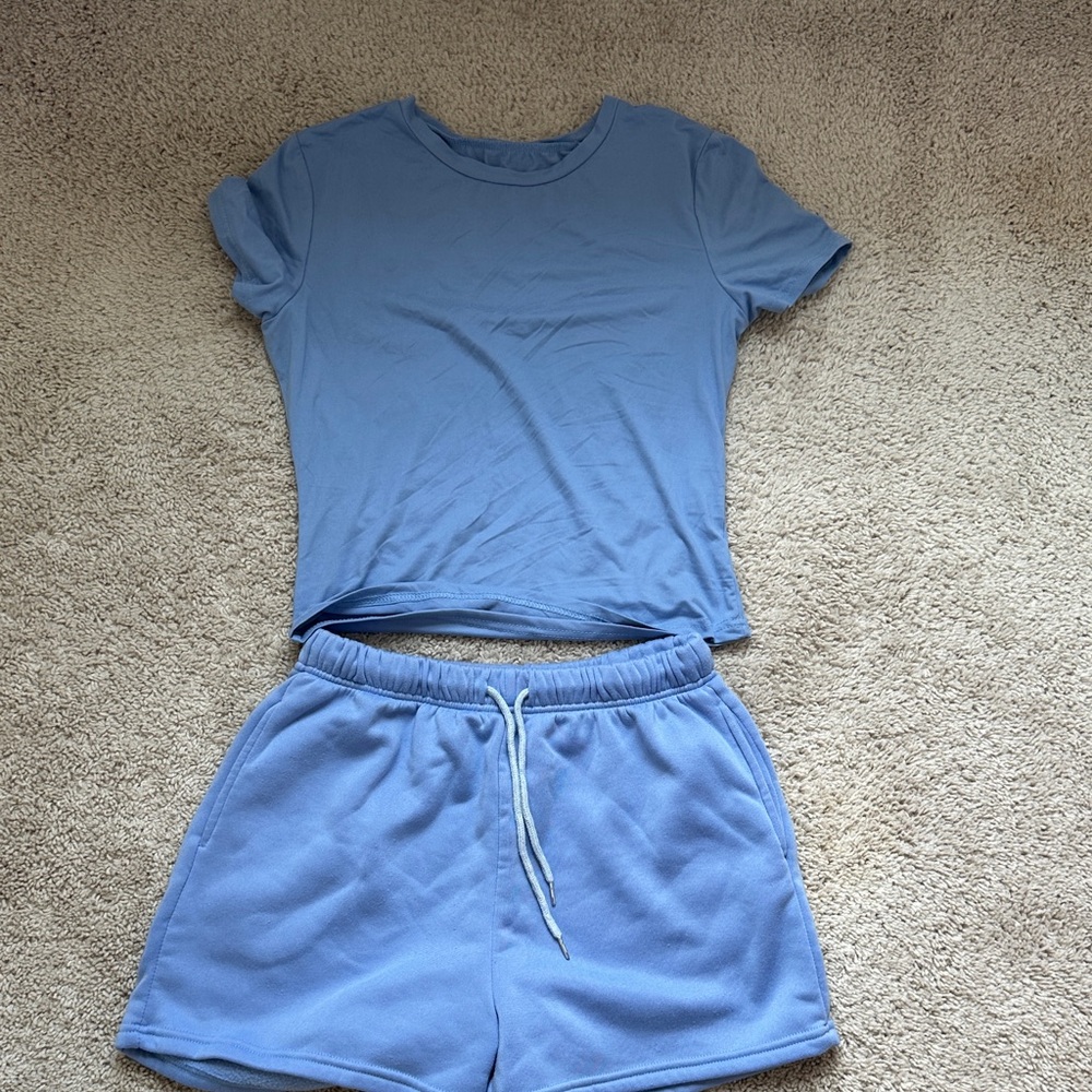 Blue T-Shirt and Shorts Set